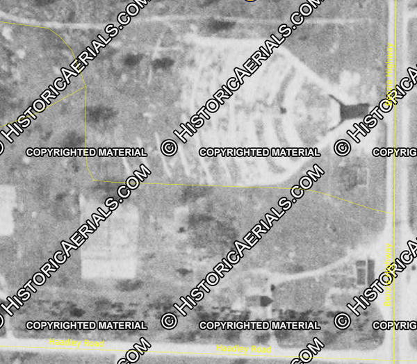 Night-Sky Drive-In Theatre - 1954 Aerial Photo (newer photo)